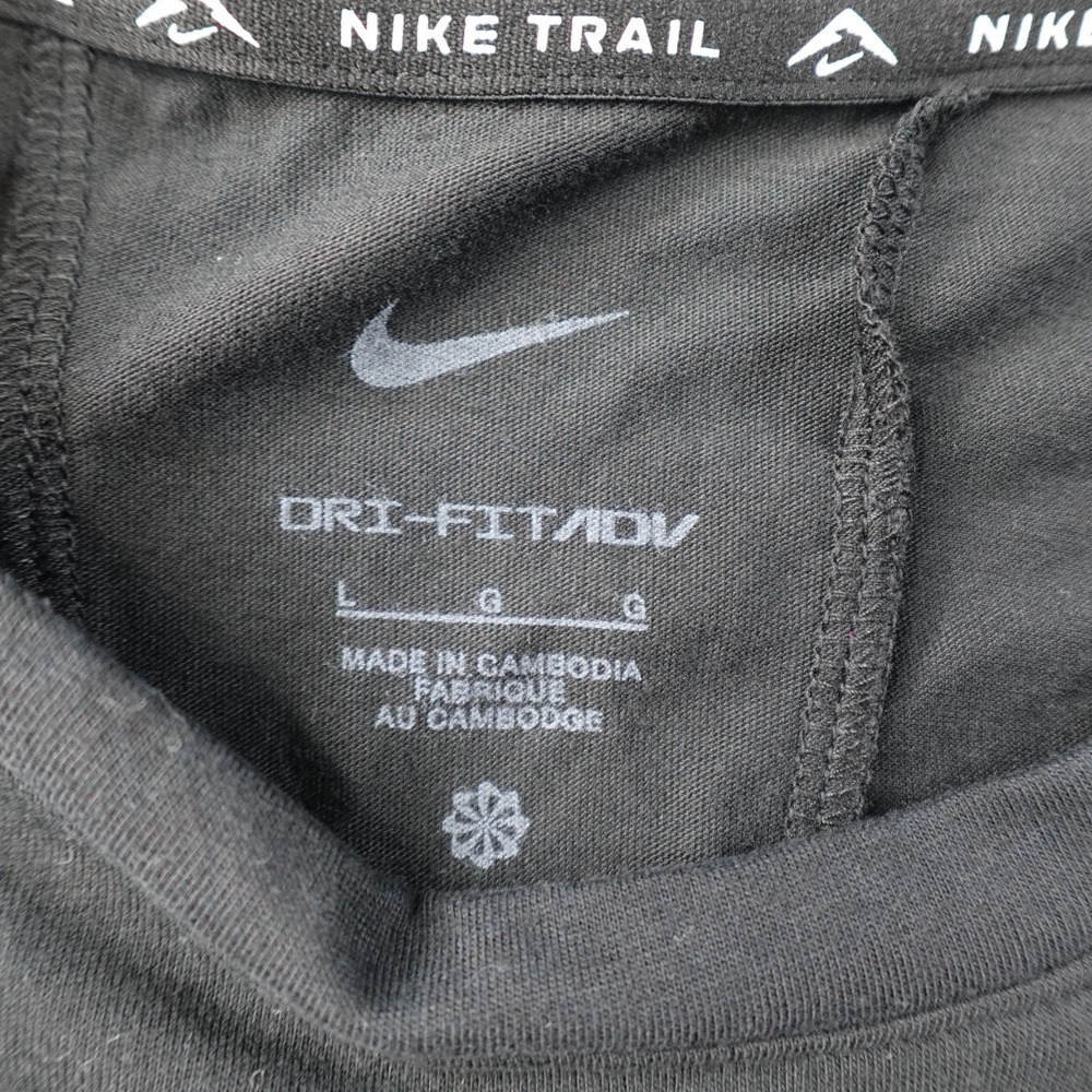 Nike Trail Solar Chase Shirt Mens Large Black Dri-FIT ADV Running HJ3580 - Picture 6 of 11